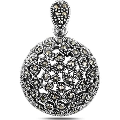 Silver 925 Sterling Marcasite Pendant