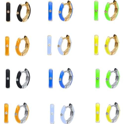 2021 Trend 925 Sterling Silver Earrings For Women Hoop Earring Girl Piercing Huggie Earings Jewelry Zircon Pendiente Brincos CZ