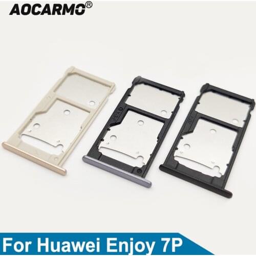 Aocarmo Sim Card Tray Slot Memory Micro SD Holder Nano For Huawei Enjoy 7P TRT-AL00A