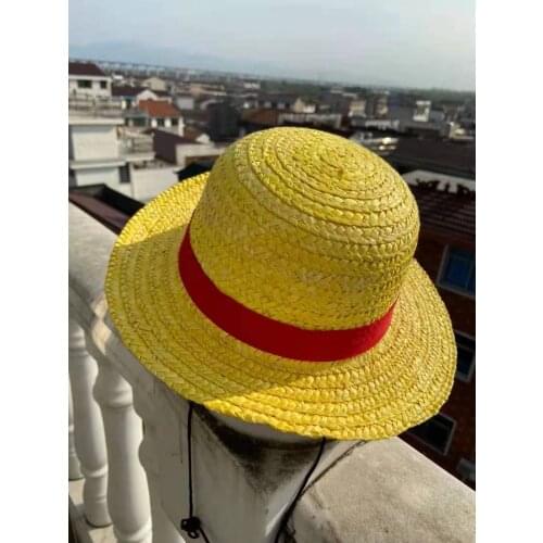 Straw Hat Japanese Anime Cosplay Hats Cartoon Cap Cute Breathable Boater Beach Hat Solid Color Unisex Caps