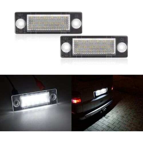 2PCs 18SMD Led Rear Number License Plate Light Lamp For VW Jetta Touran/ Passat B6 5D For Skoda Superb 1 3U B5 Car-Styling