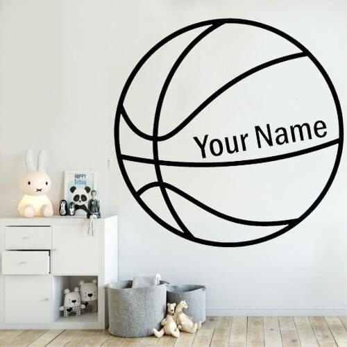 Boys Room Sticker Basketball Boy Sports Customized Name Nursery Vinyl Wall Sticker Decal Kids Room LX364