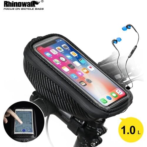 Rhinowalk Waterproof 6.5 Inch Phone Holder EVA Hard Shell Bike Bag Shockproof Bike Top Tube Bag Handlebar Bag Bicycle Accessory