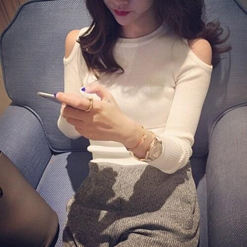 Women Fall Bottoming Tshirt Long Sleeve Solid Color Korean Style O Neck Tee Shirt Femme