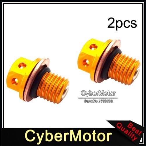 Gold Magnetic Engine Oil Drain Plug Bolt Nut Screw Washer For Pit Trail Dirt Bike ATV Quad 4 Wheeler Motorcycle