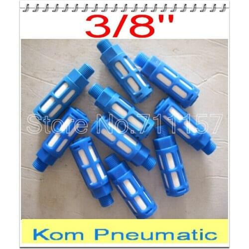 100pcs/lot Free Shipping Pneumatic 3/8" Thread Plastic Exhaust Silencer Muffler , Air Valve Noise Filter Reducer,Blue Color