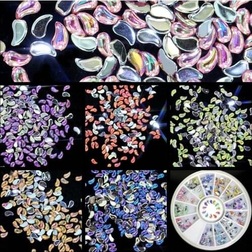 10000PCS 1x3mm Teardrop Shiny AB Colors Nail Stickers High Shine Sparkling Naill Diamonds Glitter Decoration Decals