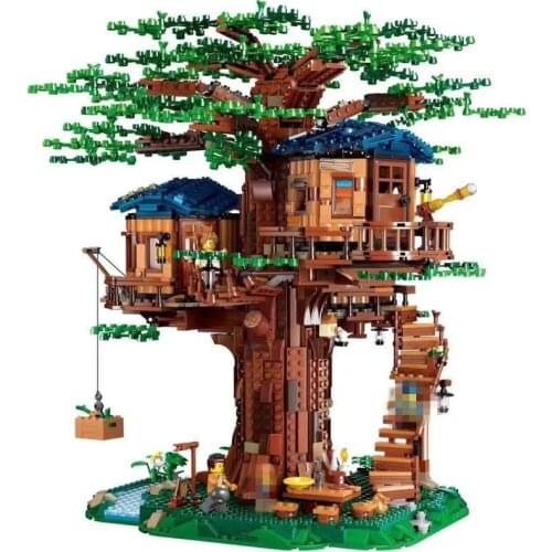 3000+PCS New Tree House The Biggest Tree Model Building Blocks Ideas compatible 21318 Bricks Educational Toys Gift For Children