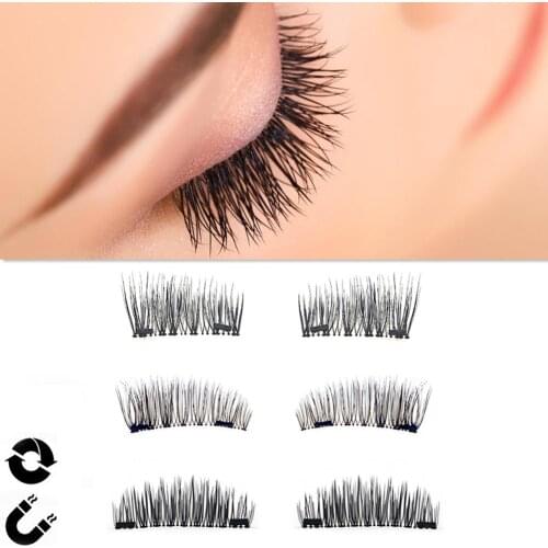 4PCS 3D Magnetic False Eyelashes Glue Free Four Magnets False Eyelashes Natural Eyelashes Makeup Beauty Tools