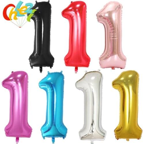 40 inch Number balloons Baby Shower 1st Big Helium Foil ballon Gold Silver Pink Digit Globos Birthday Party Wedding Decor Ballon