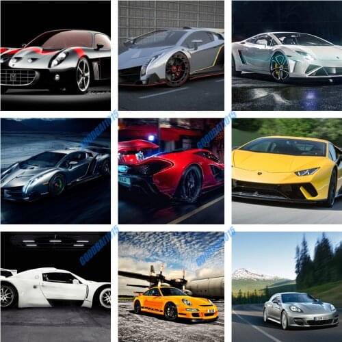 5D DIY Diamond Painting Full Drill Square Round Diamond Mosaic Cross Stitch Kits Luxury Car Pictures Embroidery Boys Home Decor