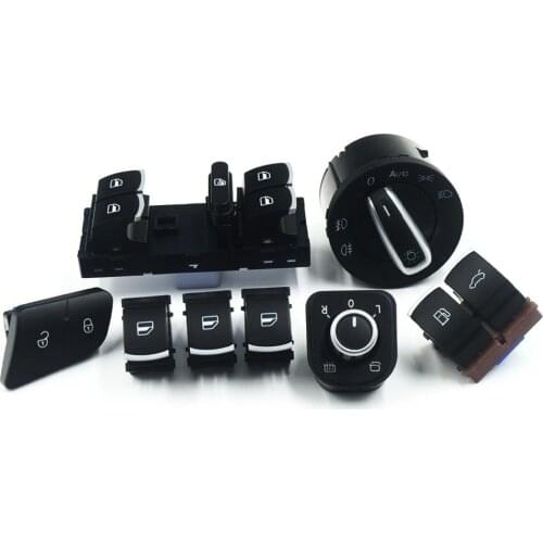 8pcs/lot Window Headlight Auto Mirror Tailgate Fuel Door Switch Button For VW Passat B6 Tiguan 3C0962125B 5ND959565A 5ND941431B