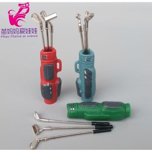 Doll house accessories mini Golf club carry bag charm toys diy for 1/6 bjd barbie doll ob11 doll