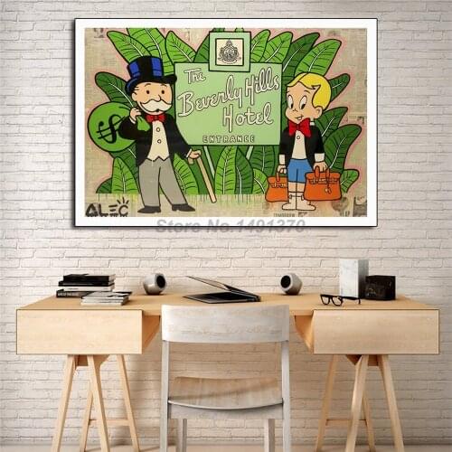 Alec Monopolies Beverly Hills Hotel Canvas Prints Picture Modular Paintings For Living Room Poster On The Wall Home Decor