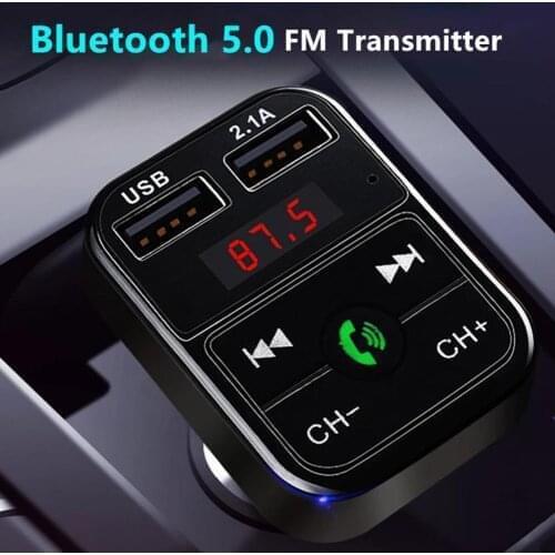 3color Fast USB2.0 Car Charger Bluetooth 5.0 FM Transmitter Modulator Handsfree Car Kit 3.1A Fast Phone Charger Audio MP3 Player
