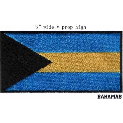 Bahamas 3" wide embroidery flag patch applique badge/all for sewing/kids patches