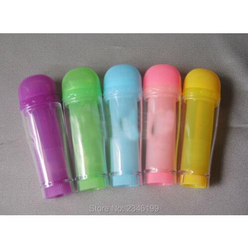 50pcs/lot 5G Colored Lipstick Tube Oval Shape Lip Balm Bottle Double Layer Empty Colorful Lip Balm Tube