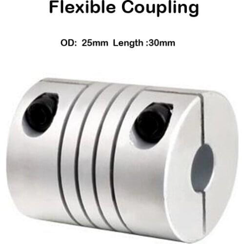 1pcs CNC Motor Jaw Shaft Coupler 5mm To 12mm Flexible Coupling OD 25x30mm 4/ 5/6/6.35/8/9.5/10/12mm