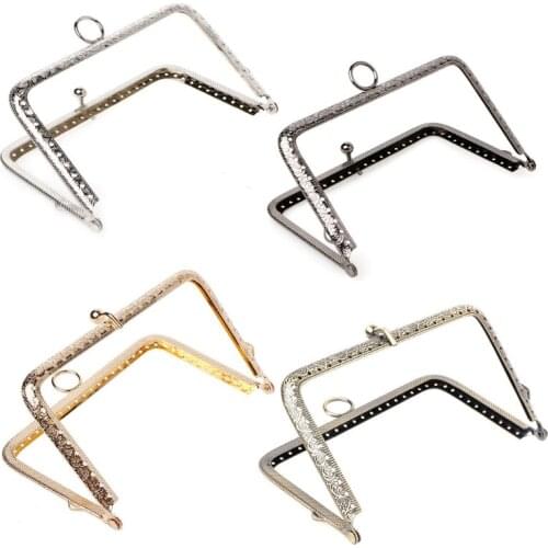 D0LF 1Pc DIY Purse Handbag Handle Coins Bags Metal Kiss Clasp Lock Frame 13.8cm