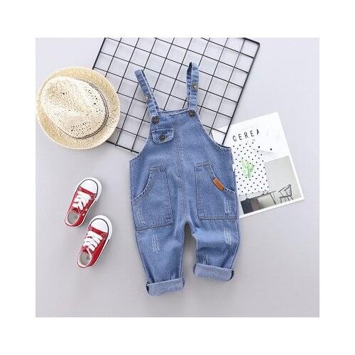 Spring Autumn Baby Boy Denin Overalls Child Denim Bib Pants Infant Jumpsuit Children Girls Clothing Romper Kids Jeans Jumpsuits