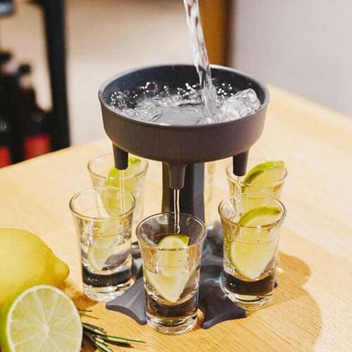 6 Shot Glass Of Beer And Wine Dispenser Holder Party Games Whisky Beer Dispenser Rack Bar Accessory Quick Filling Drinking Tools