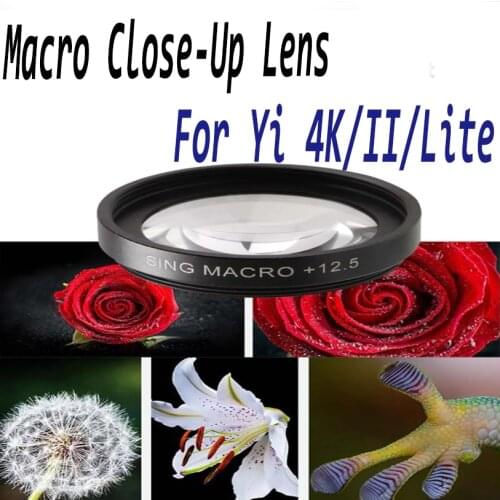 CAENBOO Super Macro Close-Up Lens Filters For XiaoMi Yi 4K/II/Lite/+Plus 12.5X Filter Sport Action Camera Yi 4K+CCTV 37mm Cap