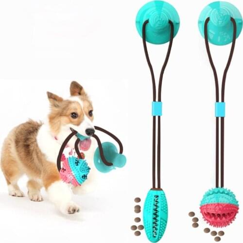 Pet Dog Toys Dog Suction Cup Tug Pet Molar ToysTPR Molar Bite Resistant Toy Ball Cleaning Teeth Leakage Food Toys For Large