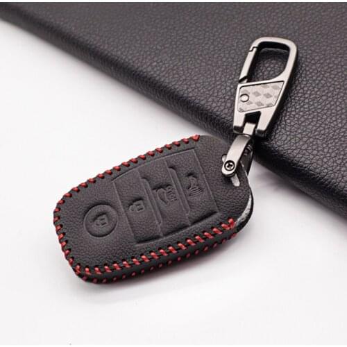 Carrying Leather Remote Car Key Cover for kia sorento / rio / rio5 / optima / k5 / k4 / kx3 4 Buttons Intelligent Key Case