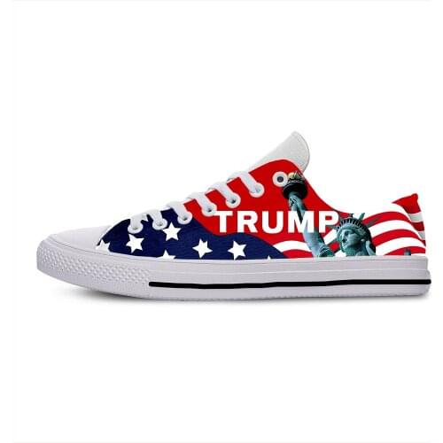 Statue of Liberty USA TRUMP 2020 president Fashion Lightweight Classic Canvas Shoes Men Women Casual Breathable Sneakers
