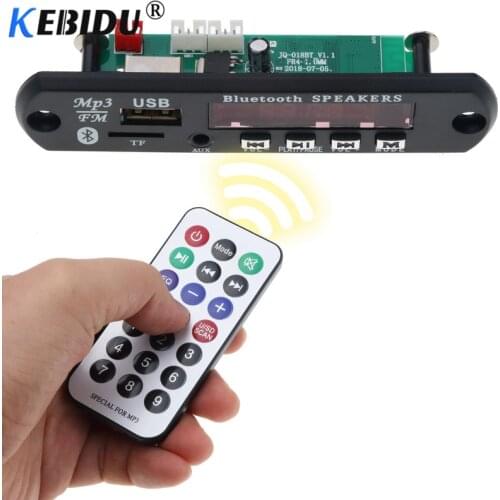 Kebidu MP3 Decoder Board Module Bluetooth 4.1 MP3 Player Speaker Audio WMA WAV FM AUX 5-12V USB TF FM Wireless for Car