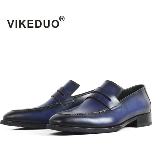 Vikeduo Mens Summer Loafer Shoes Solid Genuine Leather Male Wedding Party Office Shoe Casual Sapato Masculino Plus Size Zapatos