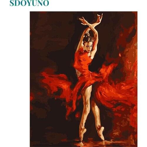 SDOYUNO Frame Dancer DIY Painting By Numbers Figure Painting Acrylic Paint On Canvas Modern Wall Art Paint By Number For Home