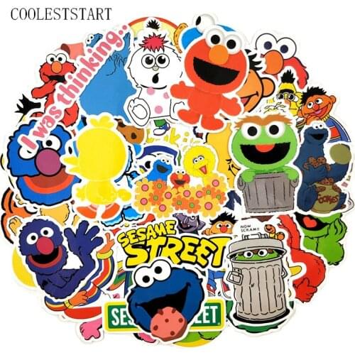 50 Pcs/Pack Sesame Street Stickers American TV Programs For Laptop Refrigerator Motorcycle Bicycle Suitcase Toys Sticker