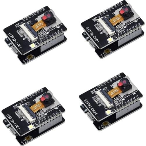 NEW-4-Pack ESP32-CAM WiFi Bluetooth Board ESP32-CAM-MB Micro-USB to Serial Port CH340G with OV2640 2MP Camera Module