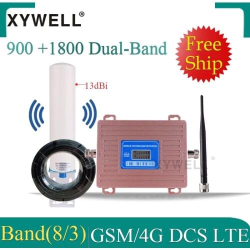 New!! репитер gsm 2g 3g 4g DCS LTE 1800 900 GSM Mobile signal Booster 1800 GSM cellular amplifier 2g 4g Cellular Signal Repeater