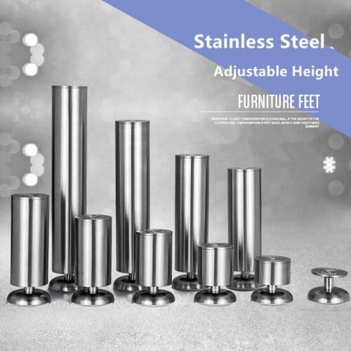 6-40cm Adjustable Height Furniture Legs Made By Stainless Steel Bearing 200KG Support For Table Sofa Bed Kitchen Cabinet