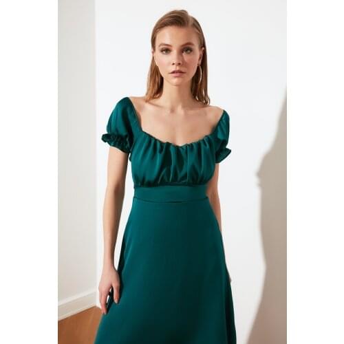 Pleated Collar Detailed Satin Dress stylish trend fashion elegant beautiful dresses new fashion 2021