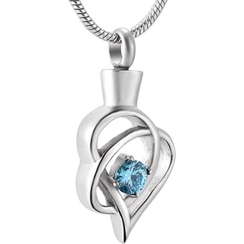 Durable Fashion Women elegant pendant birthstone Necklace ashes keepsake pet human memorial cremation jewelry cinderella