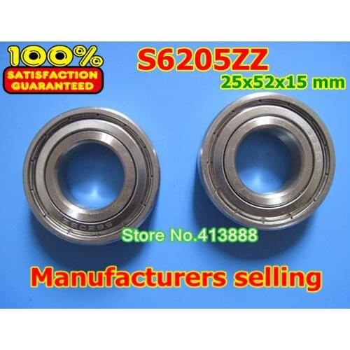SUS440C environmental corrosion resistant stainless steel deep groove ball bearings S6205ZZ 25*52*15 mm