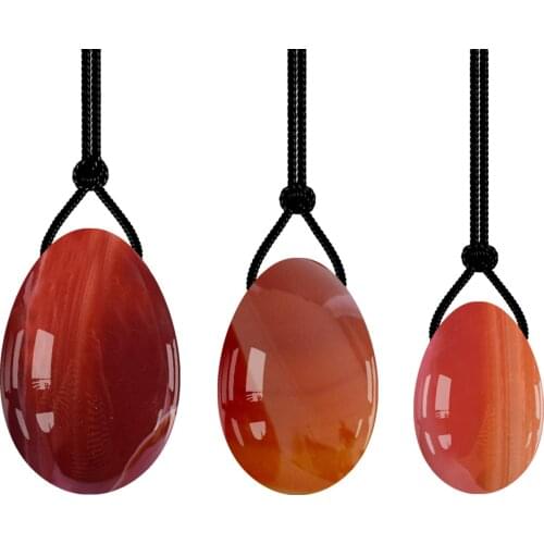 Yoni Eggs Drilled and Undrilled Balls Made of Red Agate 3 Sizes for PC Muscle Training Feminine Hygiene Kegel Exercise Tools