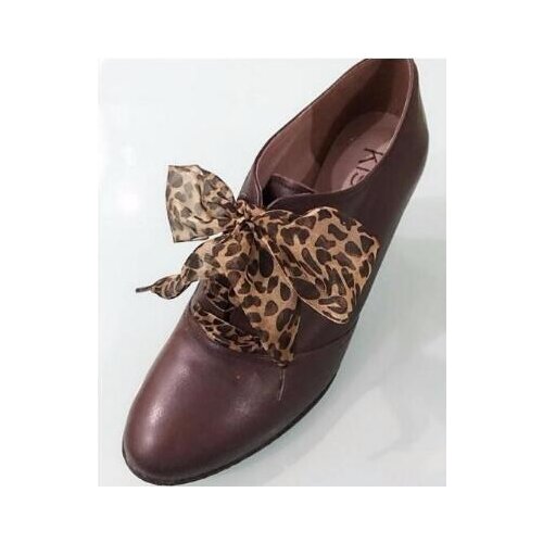 New Leopard Printing Design 4cm Wide 110cm Long Chiffon Shoelace Casual Shoelace For Sneaker