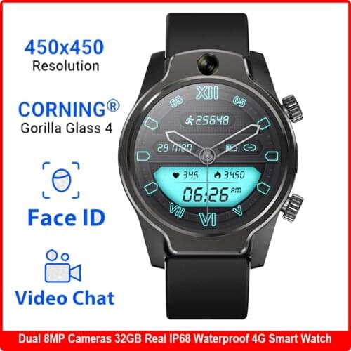 2020 4G Smart Watch Phone GPS 3GB 32GB Face ID Video Chat Dual 8MP Cameras WIFI Smartwatch Men IP68 Waterproof Android7.1 Watch