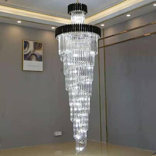 Modern Round Crystal Chandelier For Dining Room Rectangle Design Kitchen Island Lighting Fixtures Chrome LED Cristal Lustre