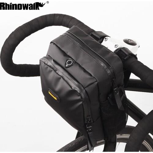 RHINOWALK MTB Bicycle Handlebar Panniers Bike Bag Waterproof Electric Road Bike Front Bag with Rain Cover Cycling Accessories