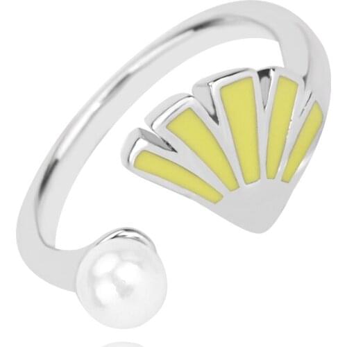 TIRIM Trendy Flower Pearl Cubic Zirconia Finger Rings for Women and Girls Abalone Shell Ring Fashion Bague Anillo Jewelry Gifts