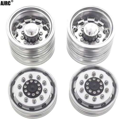 1pcs 1/14 Tamiya Tractor For Rc Car, Cnc Metal Wheel, Mud Head Front/rear Wheel