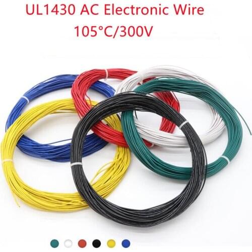 UL1430 PVC Tinned Copper Stranded Cable HighTemperature Irradiation AC Electronic Wire 300V 105℃ 16 18 20 22 24 26 28AWG