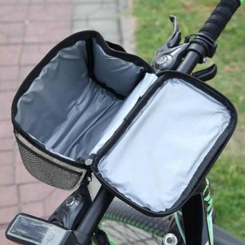 Bicycle Front Seat Storage Bags with Insulation Pouch Touch Screen Bike Bag with Reflective Strip Bike Accessory