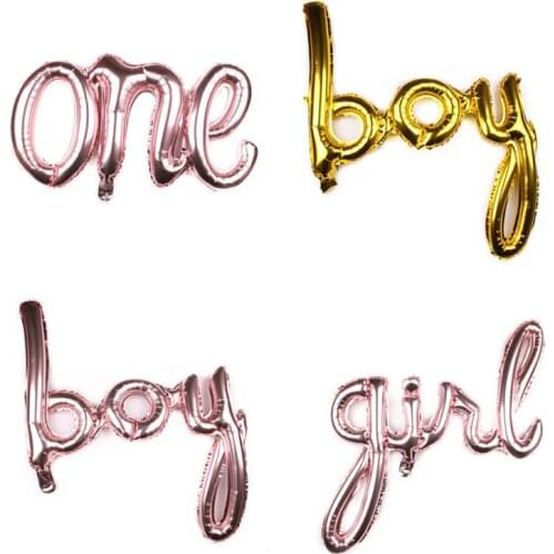 New Boy Baby Girl One Conjoined English Letter Birthday Party Decoration Balloon Baby Shower