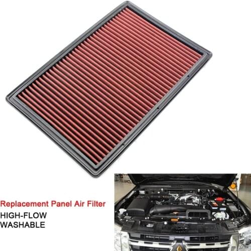 Replacement Panel Sport Air Filter For Mitsubishi Pajero 3 4 Shogun Montero V6 2000-2017 Washable High Flow Air Filter